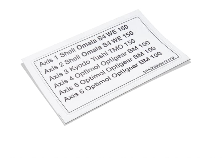 ABB机器人配件 ABB配件原厂型号 3HAC039654-001 Label Oil quality