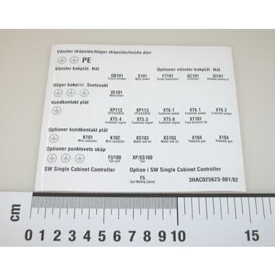 ABB机器人配件 ABB配件原厂型号 3HAC025623-001 Label SW Process Cabinet