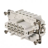 魏德米勒 固定回路插芯 HE 系列 - 16A、500V、6 - 48 针 订货号 1204400000 / 重载HDC HE 10 FC
