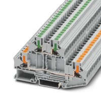 菲尼克斯接线端子  PTTBV 4/U-OG/O-GN - 双层接线端子   物料号：1088749